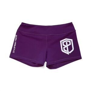 Born Primitive Athletic Shorts Women Purple BP Logo Workout Gym Activewear